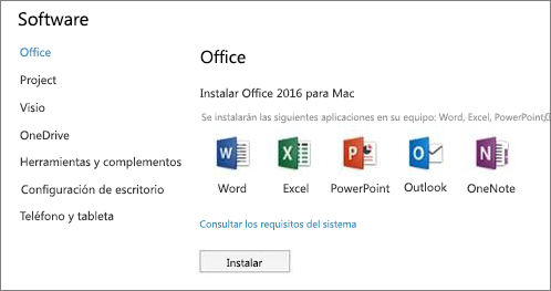 activar Microsoft Office 365 para Mac